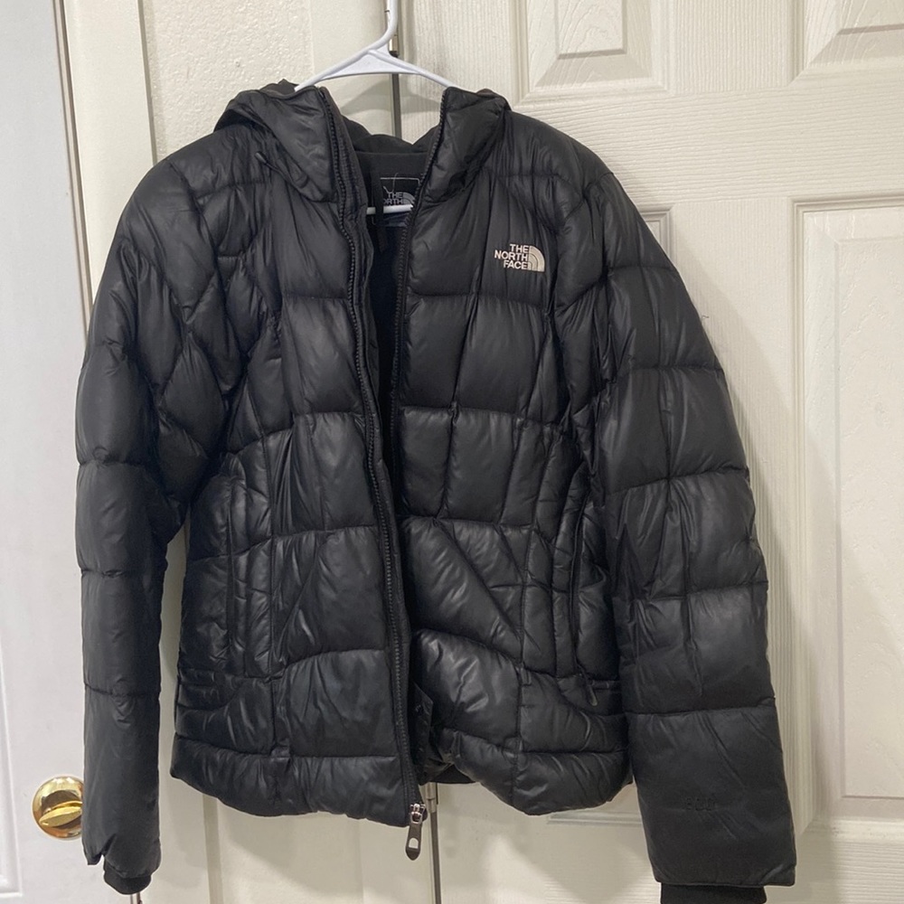 Black Northface down jacket